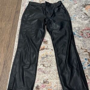 Veronica Beard Black Leather-Style Jeans